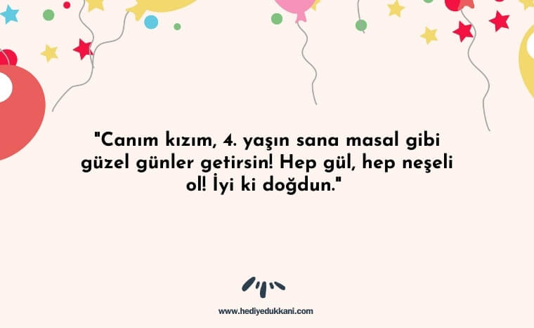 4 yaş doğum günü sözleri