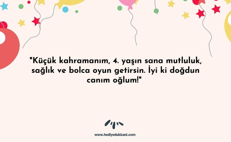 4 yaş doğum günü sözleri