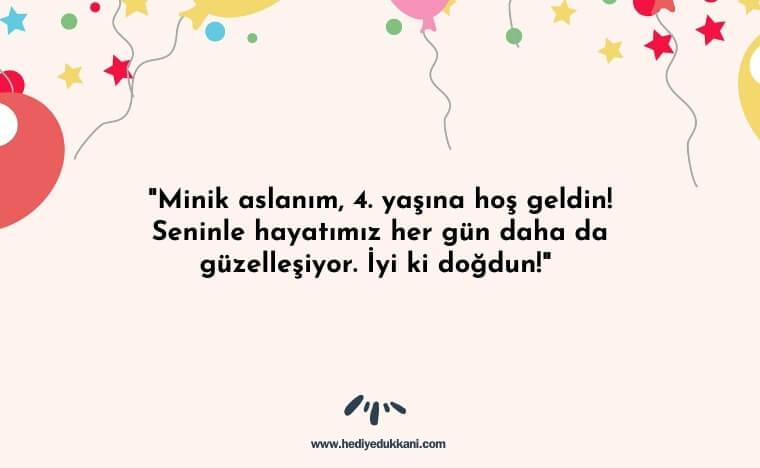 4 yaş doğum günü sözleri