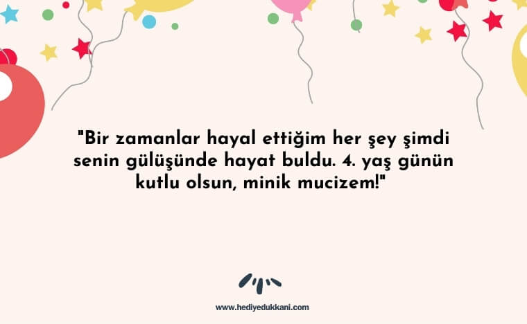 4 yaş doğum günü sözleri