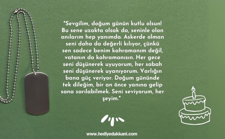 askere sevgiliye doğum günü mesajı
