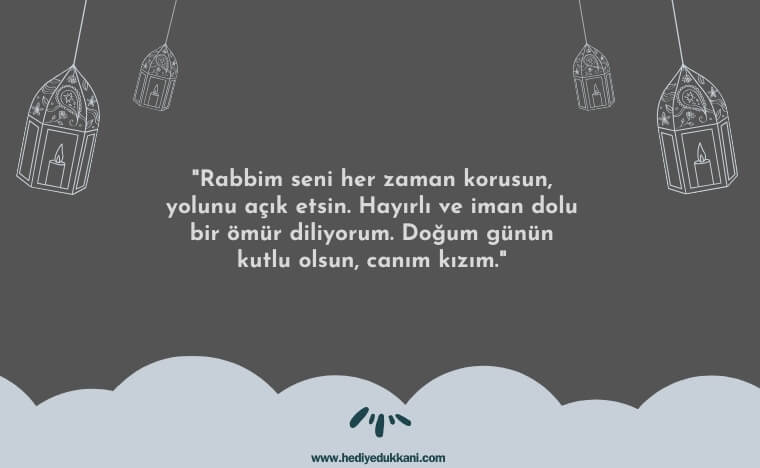 kızıma dini doğum günü mesajı