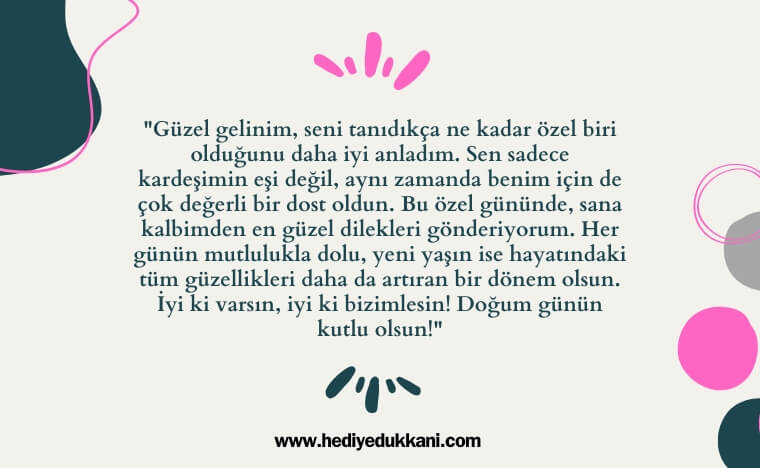 geline doğum günü mesajı