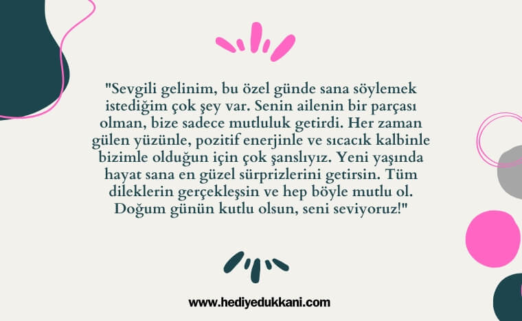 geline doğum günü mesajı