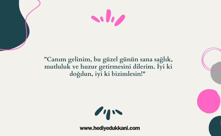 geline doğum günü mesajı