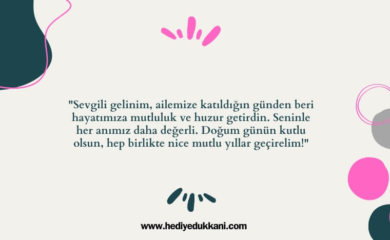geline doğum günü mesajı