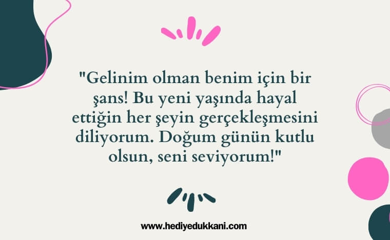 geline doğum günü mesajı