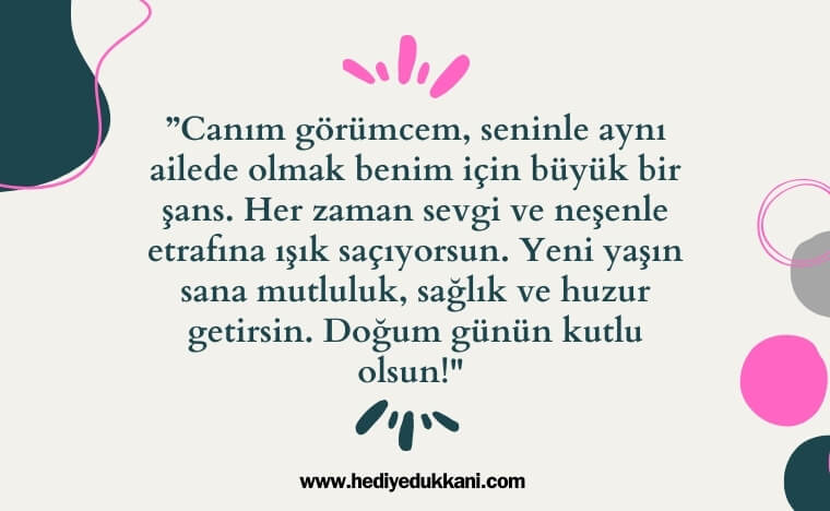 görümceye doğum günü mesajı