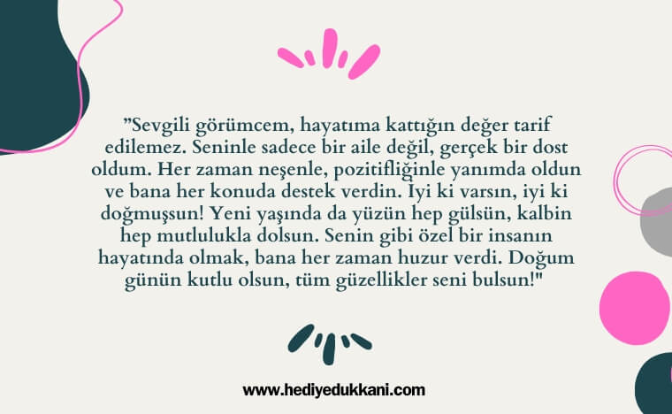 görümceye doğum günü mesajı