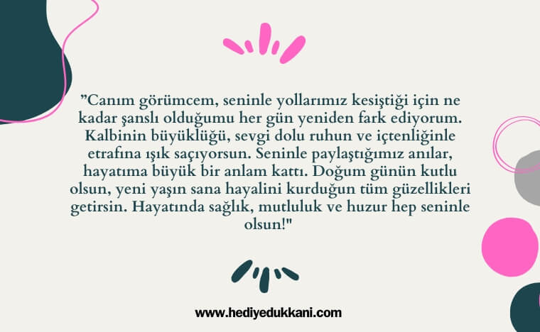 görümceye doğum günü mesajı