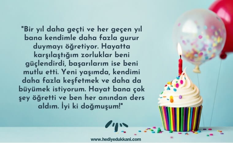 kendime doğum günü mesajı
