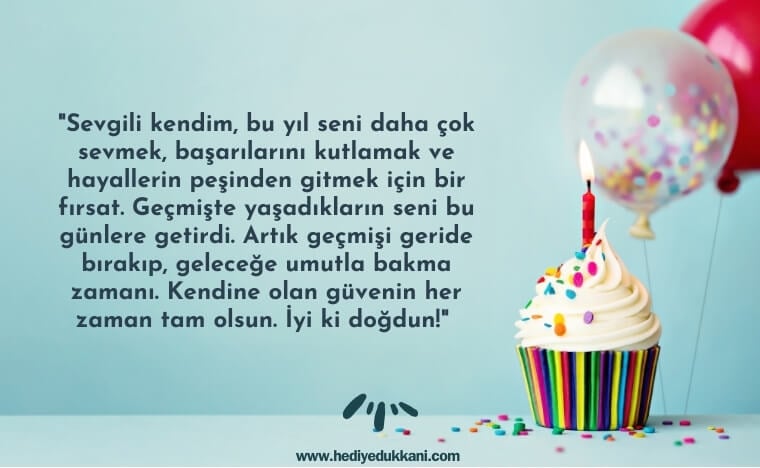 kendime doğum günü mesajı