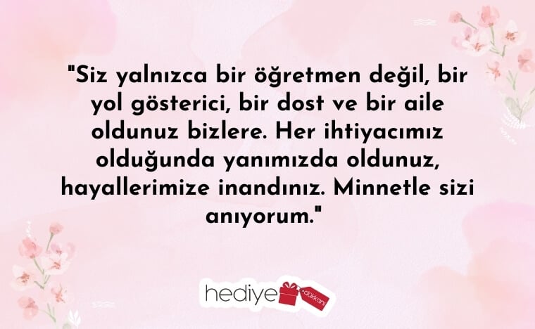 öğrenciden öğretmene güzel sözler