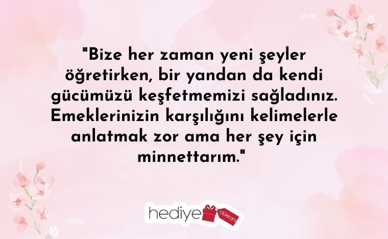 öğrenciden öğretmene güzel sözler