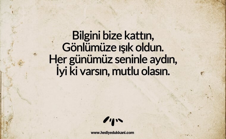 öğretmene doğum günü şiiri