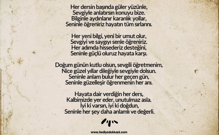 öğretmene doğum günü şiiri