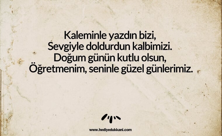 öğretmene doğum günü şiiri