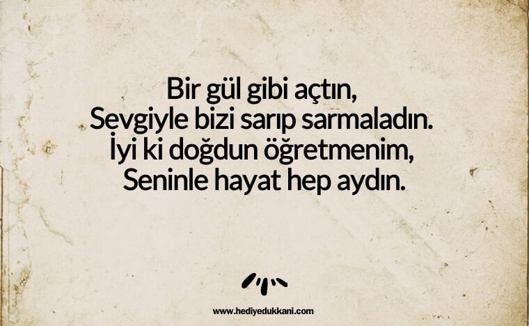 öğretmene doğum günü şiiri
