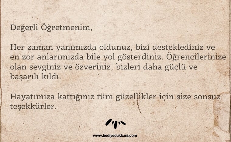 öğretmene mektup