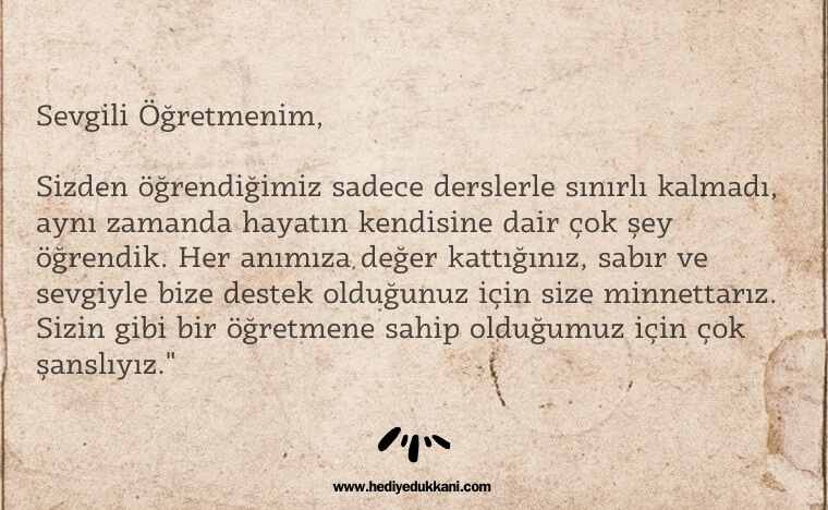 öğretmene mektup