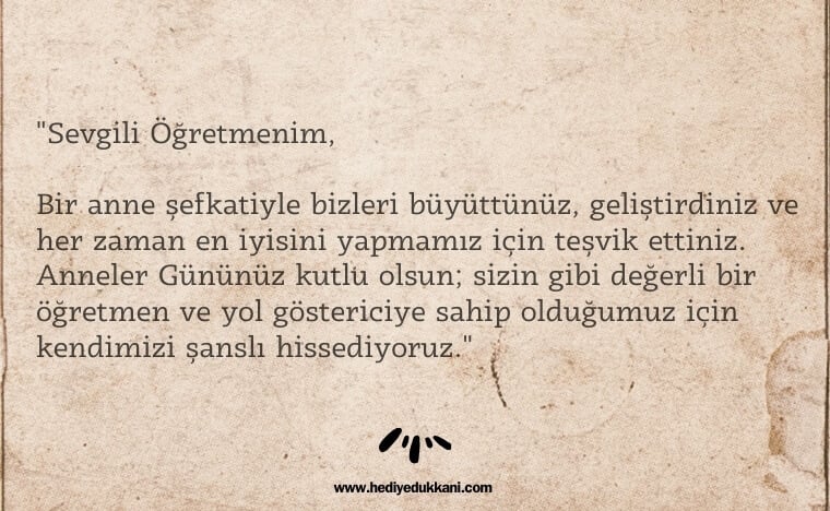 öğretmene mektup