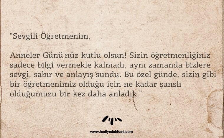 öğretmene mektup