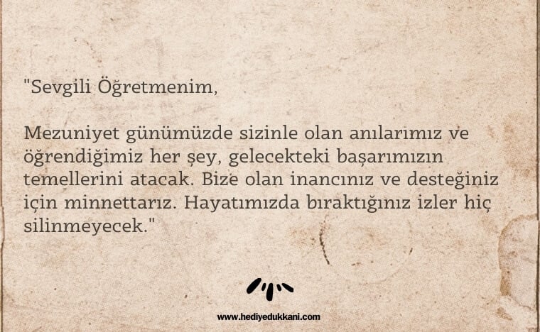 öğretmene mektup