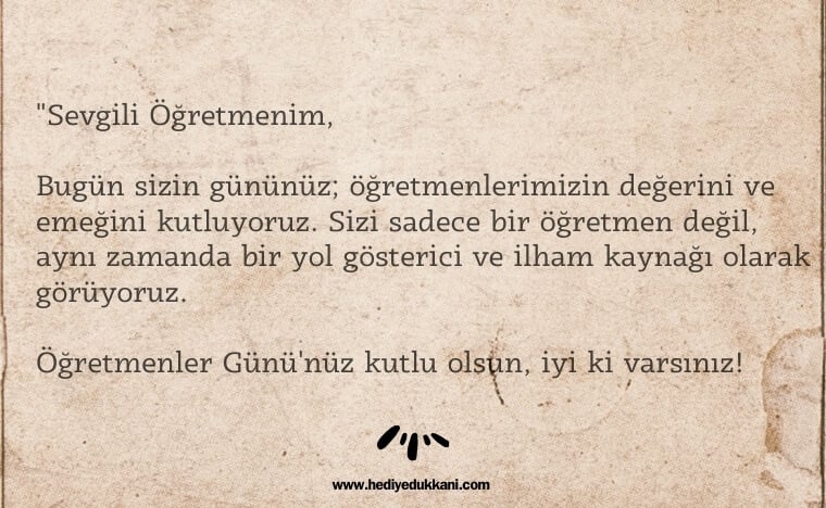 öğretmene mektup