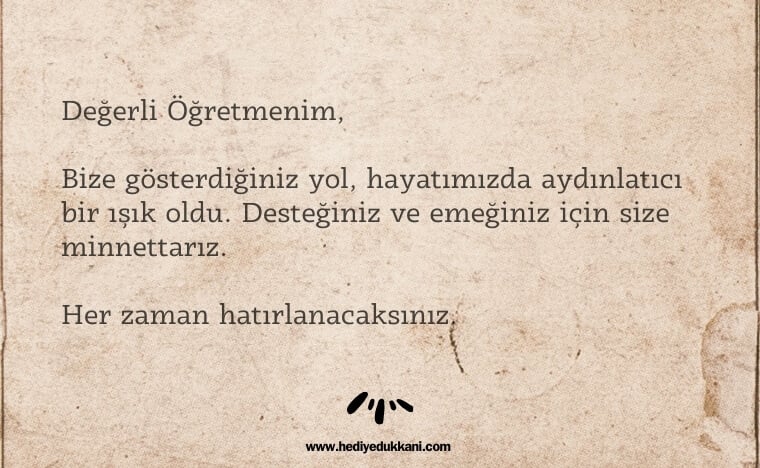 öğretmene mektup