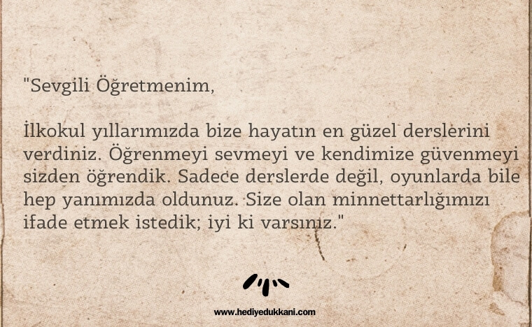 öğretmene mektup
