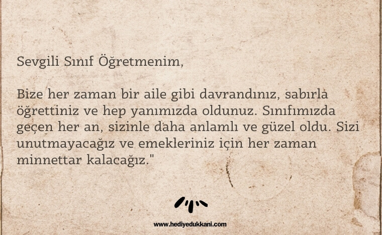 öğretmene mektup