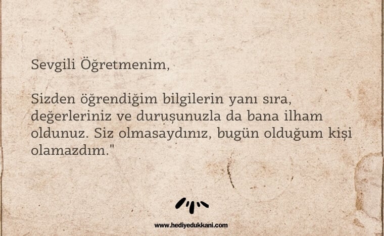 öğretmene mektup