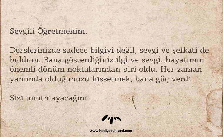 öğretmene mektup