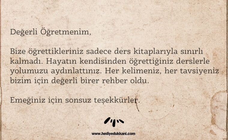 öğretmene mektup