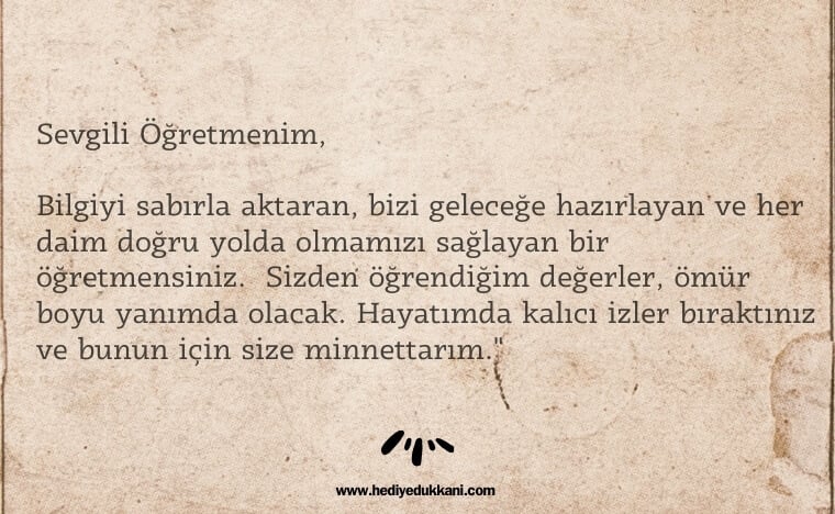 öğretmene mektup