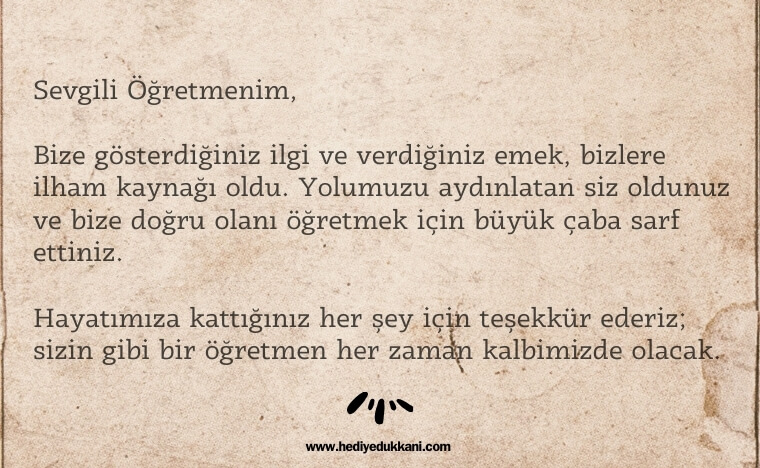 öğretmene mektup