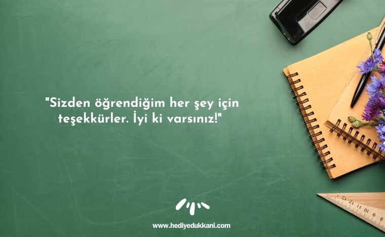 öğretmenler günü hediyesi notu