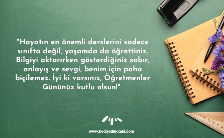 öğretmenler günü hediyesi notu