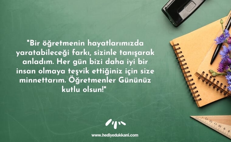 öğretmenler günü hediyesi notu