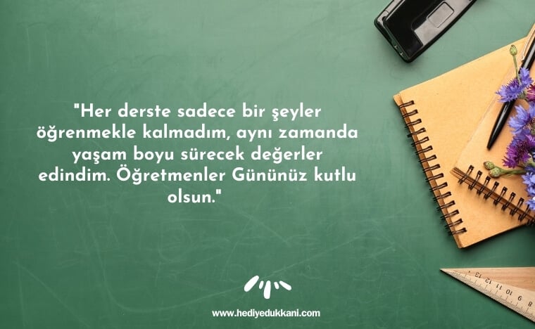 öğretmenler günü hediyesi notu