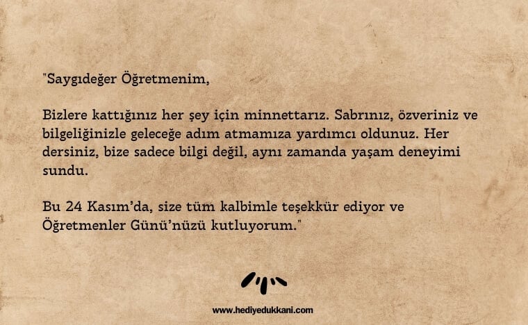 öğretmenler günü mektubu