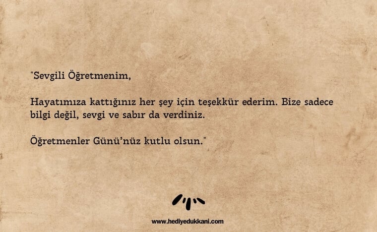 öğretmenler günü mektubu