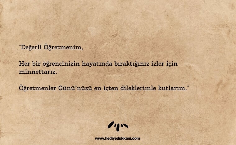 öğretmenler günü mektubu