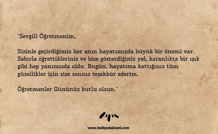 öğretmenler günü mektubu