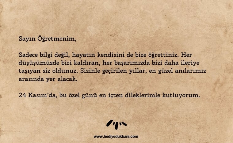 öğretmenler günü mektubu