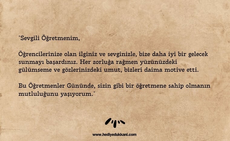 öğretmenler günü mektubu