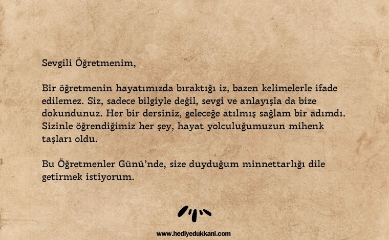 öğretmenler günü mektubu