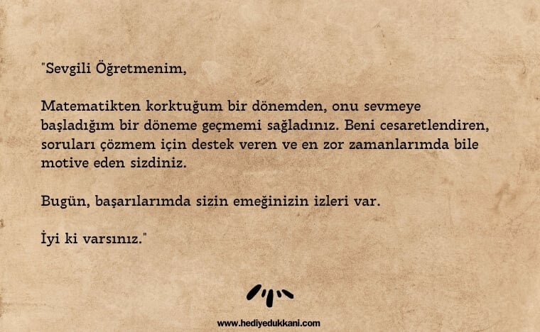 öğretmenler günü mektubu