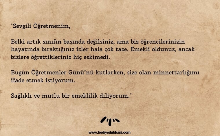 öğretmenler günü mektubu