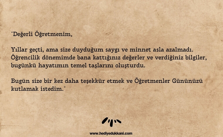 öğretmenler günü mektubu